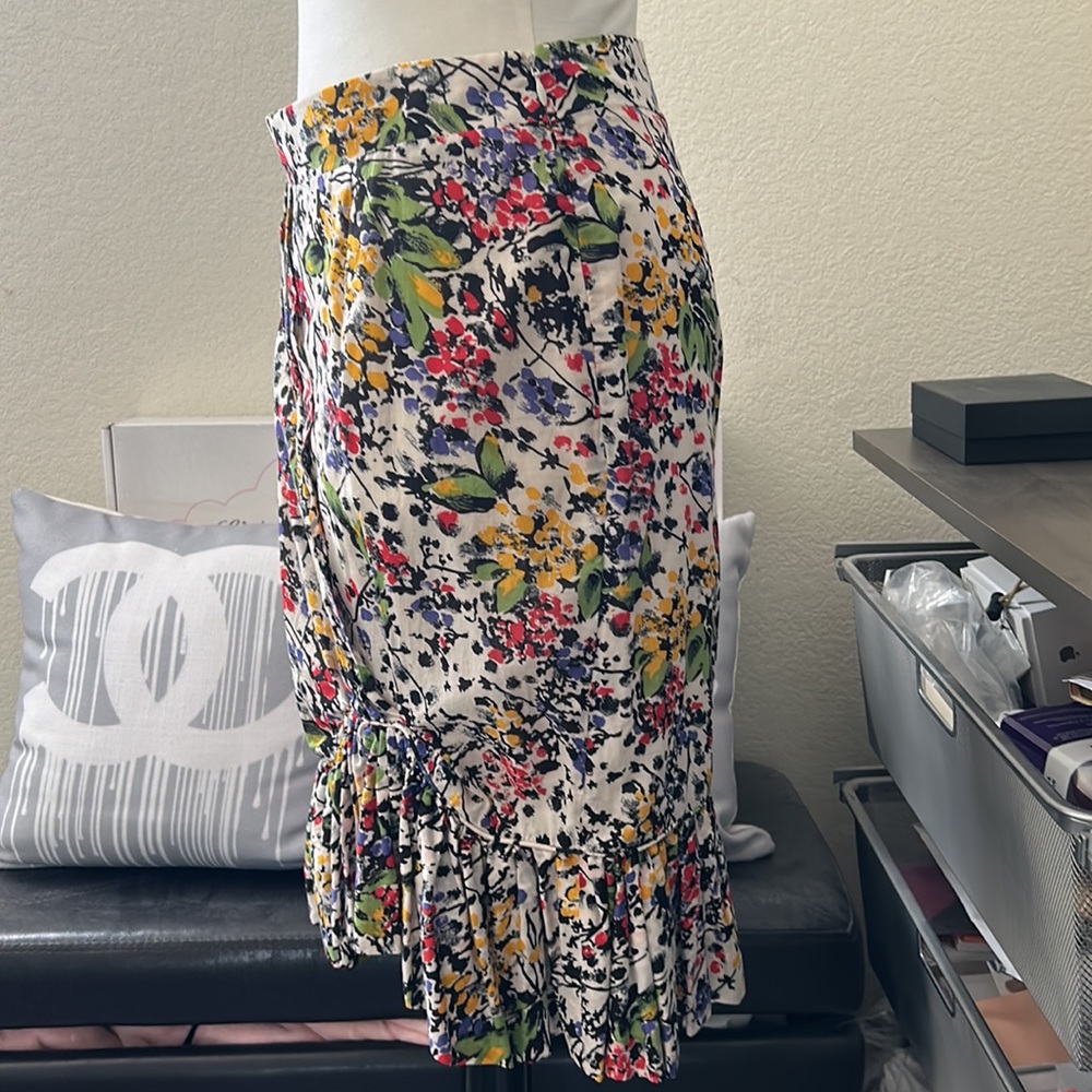 Anthropologie edme & esyllte floral print ruffle skirt 6 - Picture 3 of 7